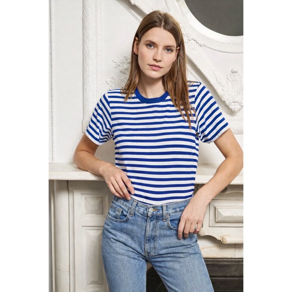 La Ligne Striped Nautical Seberg Molly Tee XS Classic Preppy Quiet Luxury Casual